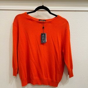 NWT Magaschoni Orange Cashmere Sweater
